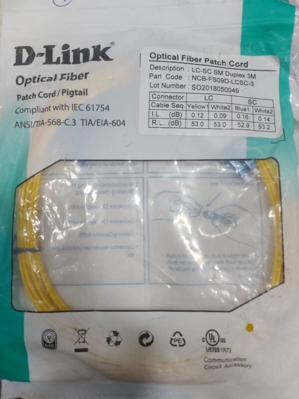 D-Link LC SC Duplex Multi Mode Patch Cord 3M | Extra Sale