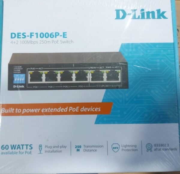 D-Link DES-F1006P-E 6 Port 10/100 POE Switch | Extra Sale - Image 3