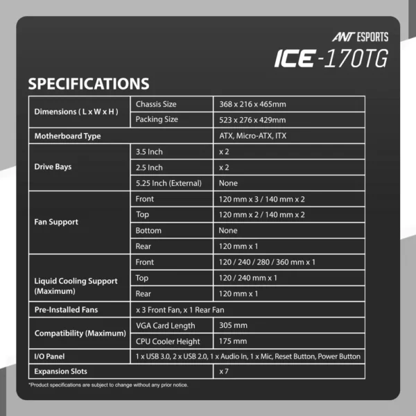 Ant Esports ICE-170TG Gaming Cabinet | Extra Sale - Image 7