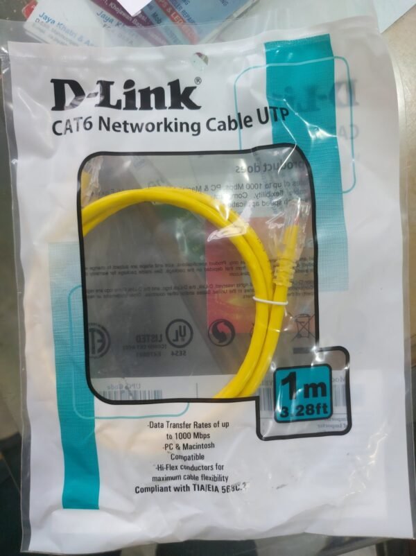 D-Link CAT6 1M Yellow Patch Cord UTP | Extra Sale