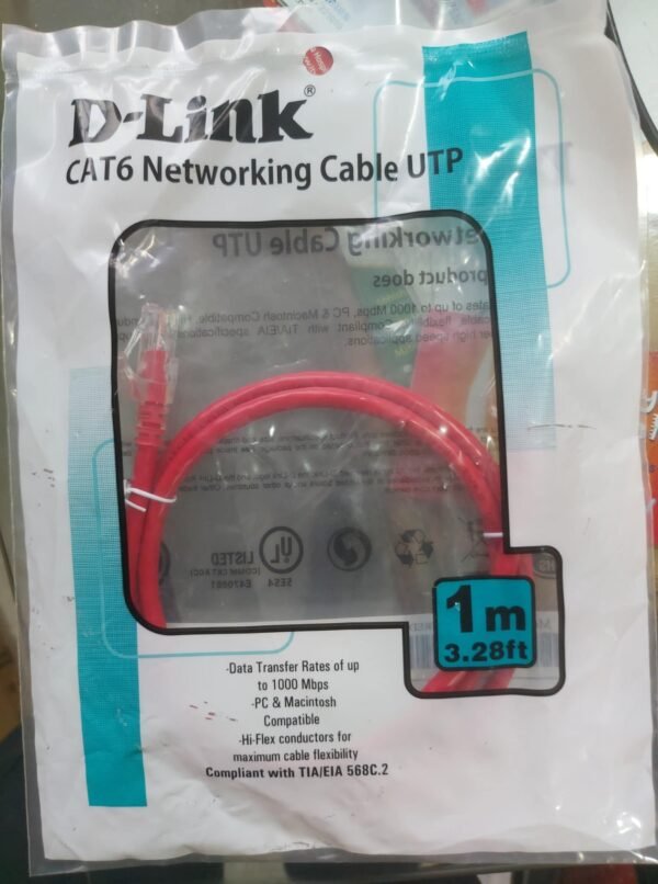 D-Link CAT6 1M Red Patch Cord UTP | Extra Sale